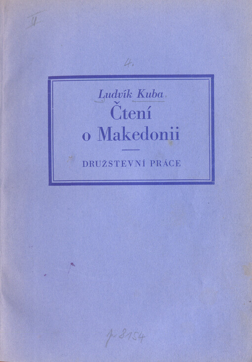 Čtení o Makedonii :cesty a studie z roků 1925-1927