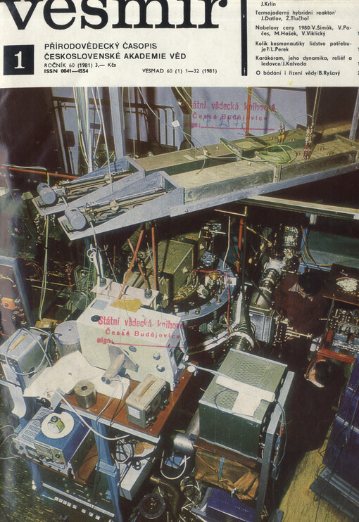 Vesmír : časopis pro šíření vědy přírodní, zeměpisné a národopisné
