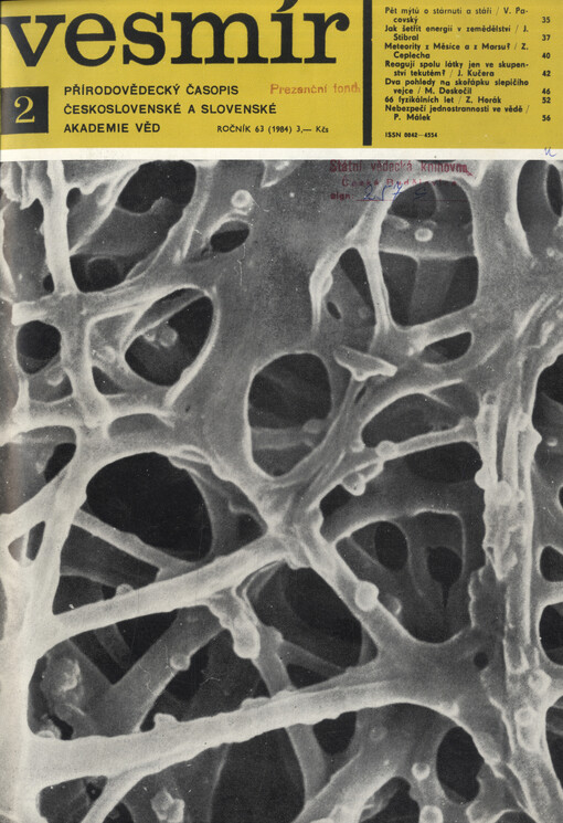 Vesmír : časopis pro šíření vědy přírodní, zeměpisné a národopisné