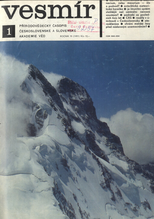 Vesmír : časopis pro šíření vědy přírodní, zeměpisné a národopisné