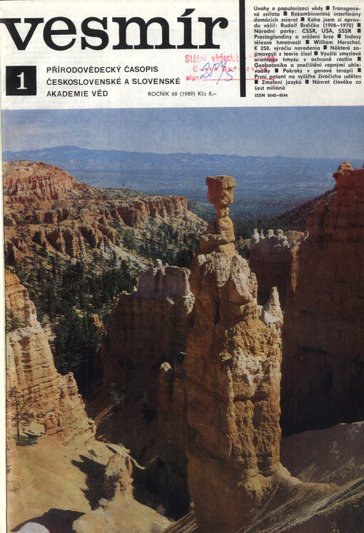 Vesmír : časopis pro šíření vědy přírodní, zeměpisné a národopisné