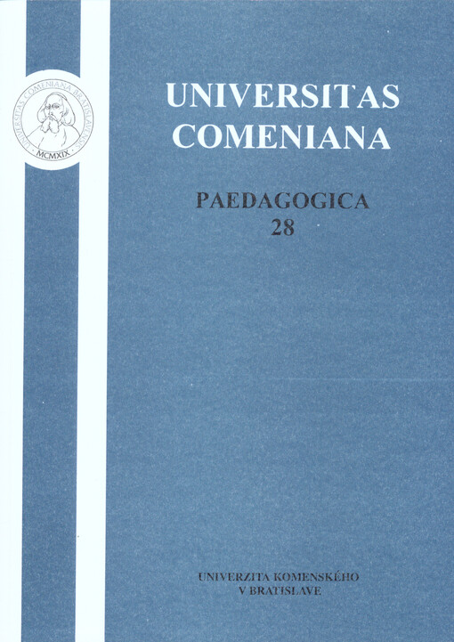 Zborník filozofickej a pedagogickej fakulty Univerzity Komenského : Paedagogica 13