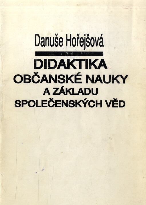 Didaktika občanské nauky a základu společenských věd