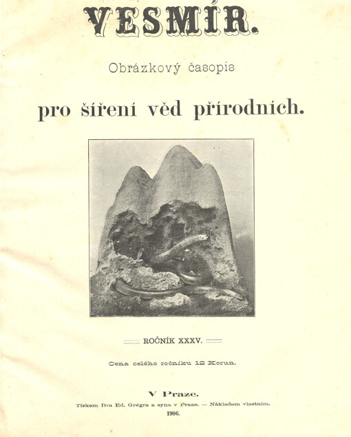Vesmír : časopis pro šíření vědy přírodní, zeměpisné a národopisné