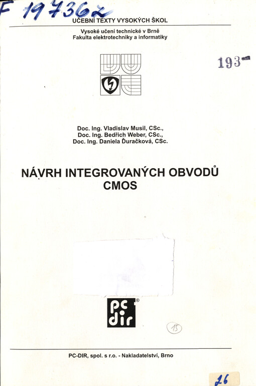 Návrh integrovaných obvodů CMOS