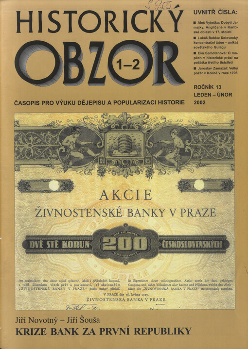 Historický obzor : časopis pro výuku dějepisu a popularizaci historie