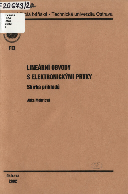 Lineární obvody s elektronickými prvky :sbírka příkladů