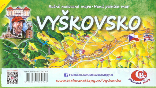 Ručně malovaná mapa Vyškovsko = Hand painted map Vyškovsko