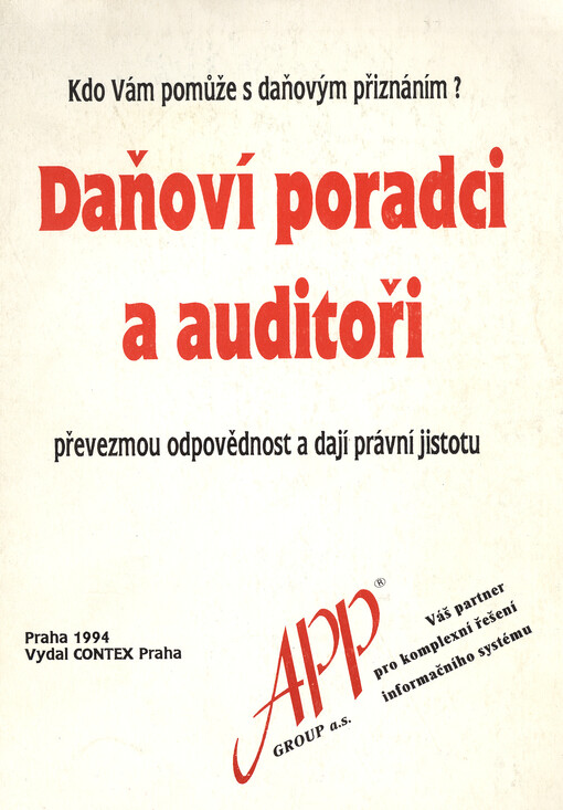 Adresář daňových poradců a auditorů v České republice na pomoc daňovým poplatníkům