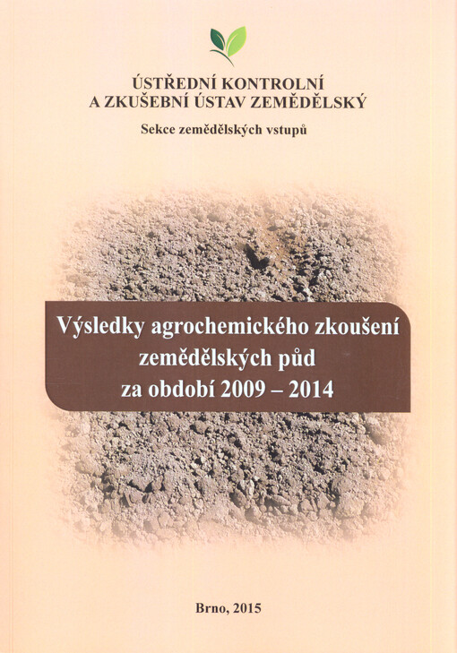 Výsledky agrochemického zkoušení zemědělských půd za období ...