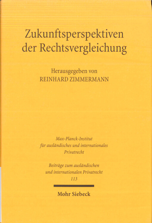Zukunftsperspektiven der Rechtsvergleichung