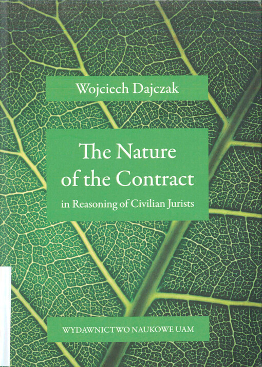 The nature of the contract in reasoning of civilian jurists