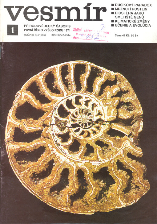 Vesmír : časopis pro šíření vědy přírodní, zeměpisné a národopisné