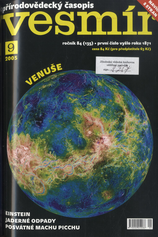 Vesmír : časopis pro šíření vědy přírodní, zeměpisné a národopisné