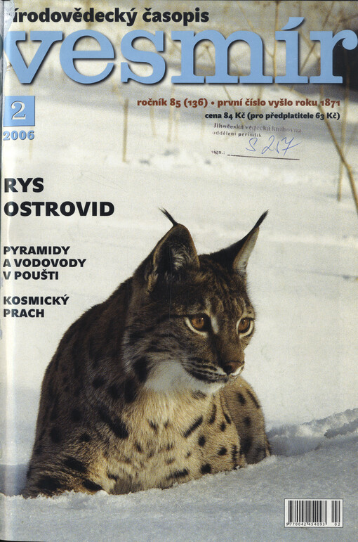 Vesmír : časopis pro šíření vědy přírodní, zeměpisné a národopisné