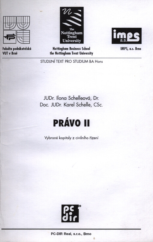 Právo II : vybrané kapitoly z civilního řízení