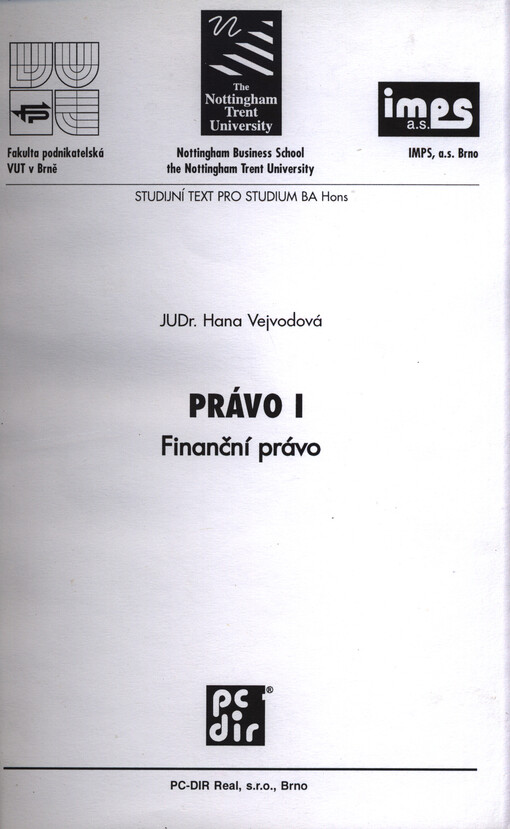 Právo I : finanční právo