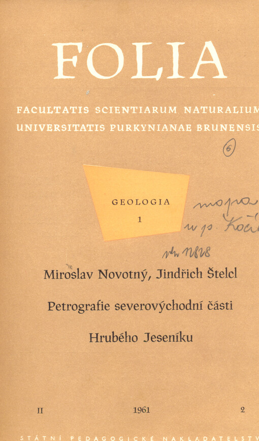 Petrografie severovýchodní části Hrubého Jeseníku