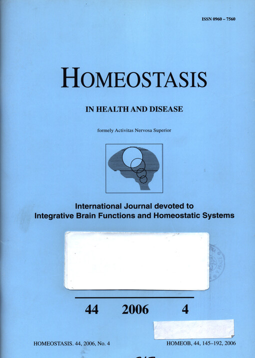 Homeostasis : Intergrative Brain Functions in Health and Disease