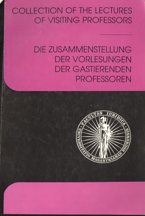Collection of the Lectures of Visiting Professors = Die Zusammenstellung der Vorlesungen der gastierenden Professoren