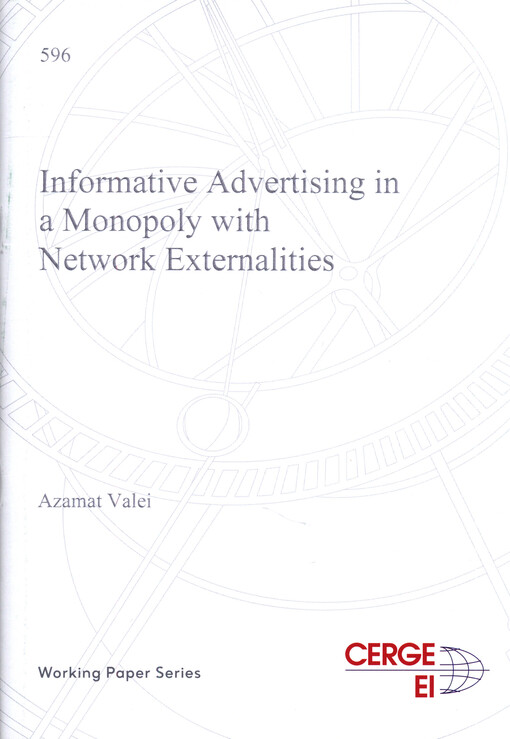 Informative advertising in a monopoly with network externalities