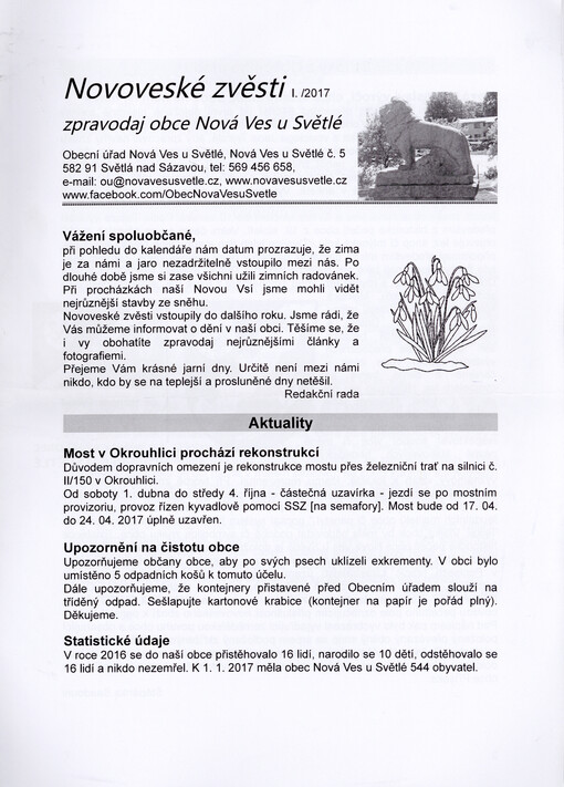 Novoveské zvěsti : zpravodaj obce Nová Ves u Světlé