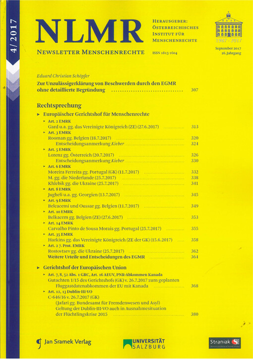 Newsletter Menschenrechte