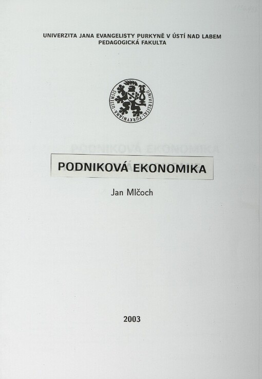 Podniková ekonomie