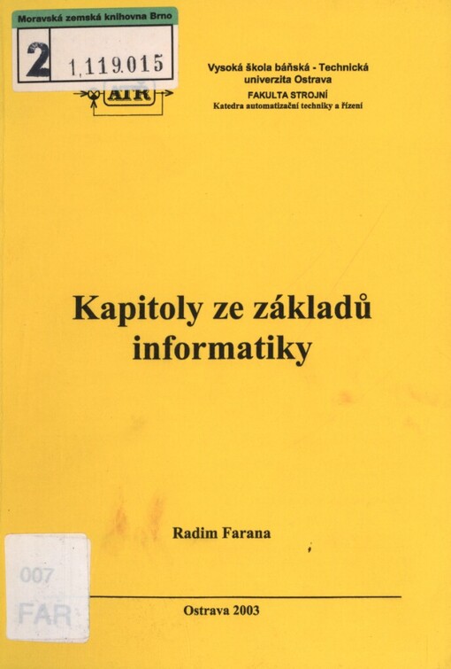 Kapitoly ze základů informatiky