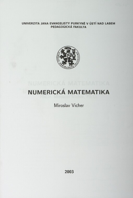Numerická matematika