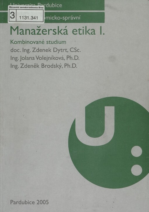 Manažerská etika I. :kombinované studium