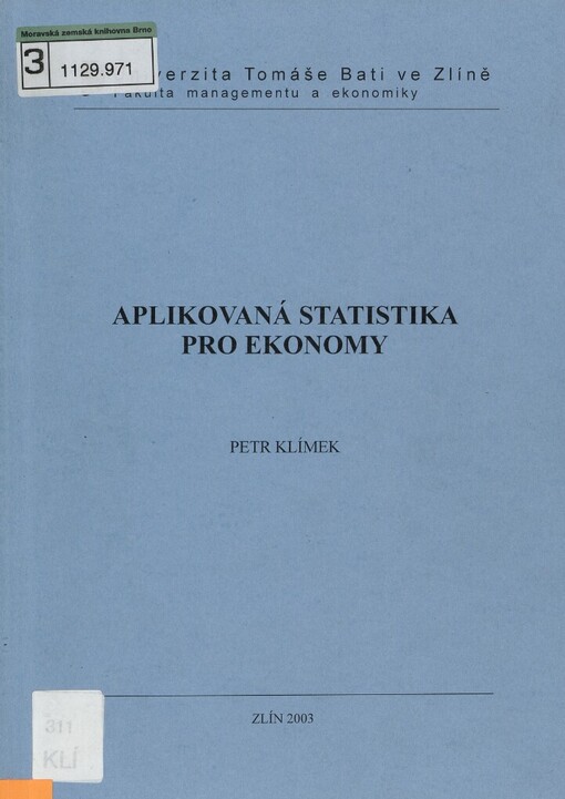 Aplikovaná statistika pro ekonomy