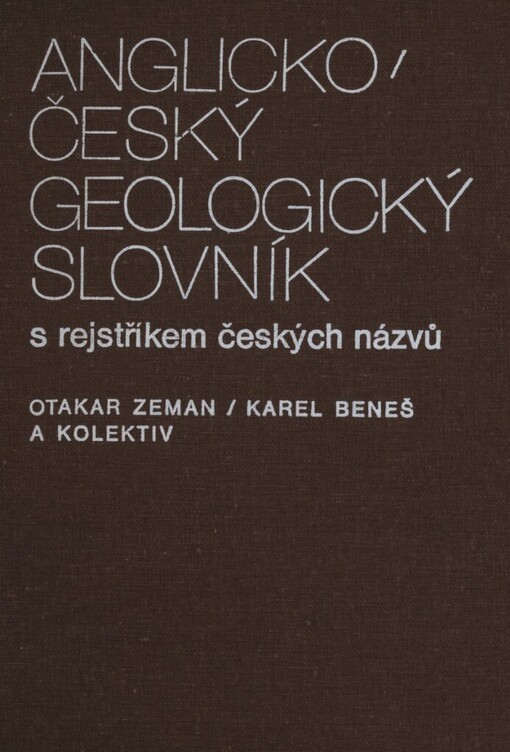 Anglicko-český geologický slovník s rejstříkem českých názvů