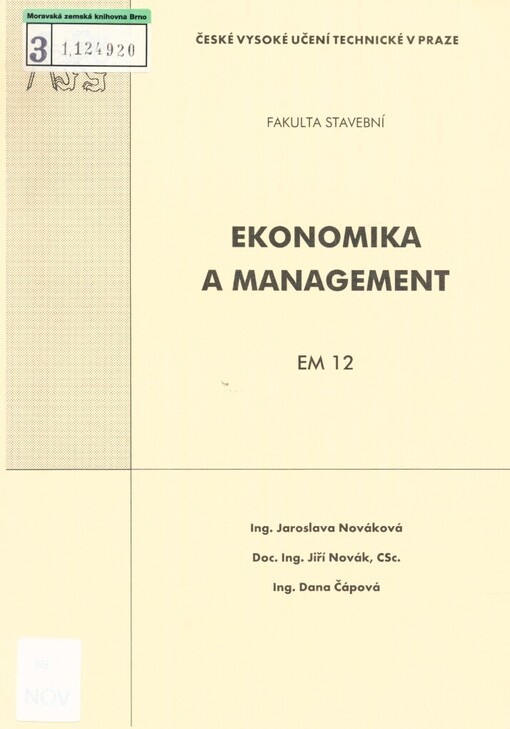 Ekonomika a management: EM 12