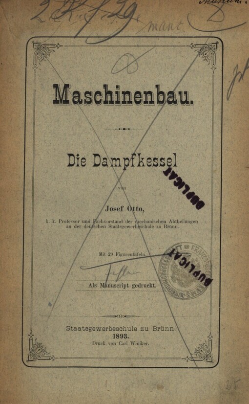 Maschinenbau :mit 29 Figurentafeln