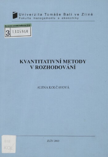 Kvantitativní metody v rozhodování