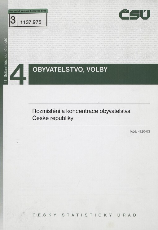 Rozmístění a koncentrace obyvatelstva ČR