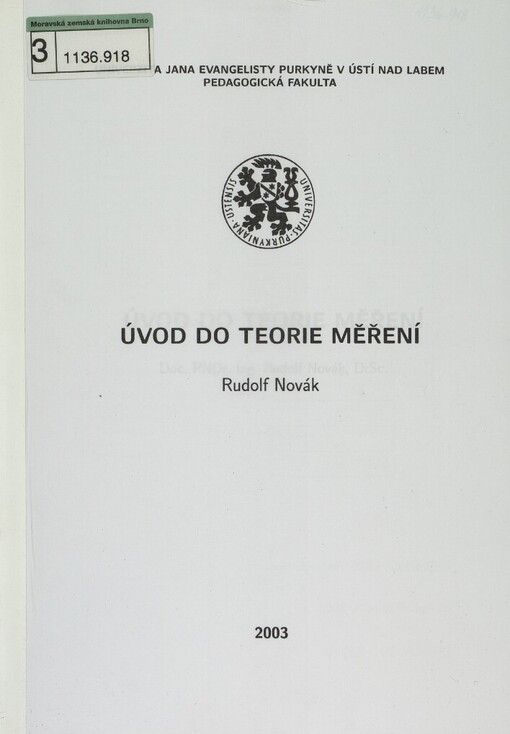 Úvod do teorie měření