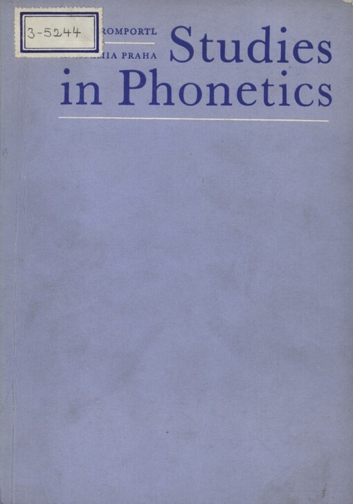 Studies in phonetics