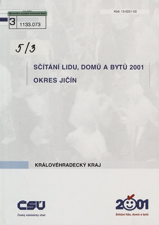 Sčítání lidu, domů a bytů 2001, Okres Jičín, Královéhradecký kraj