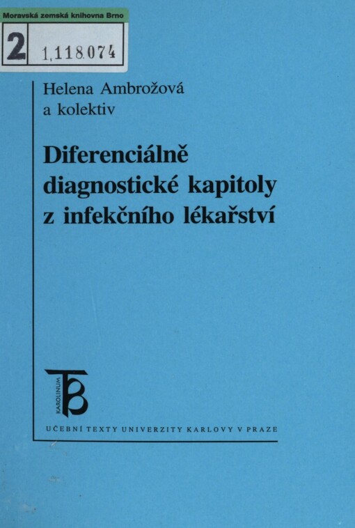 Diferenciálně diagnostické kapitoly z infekčního lékařství