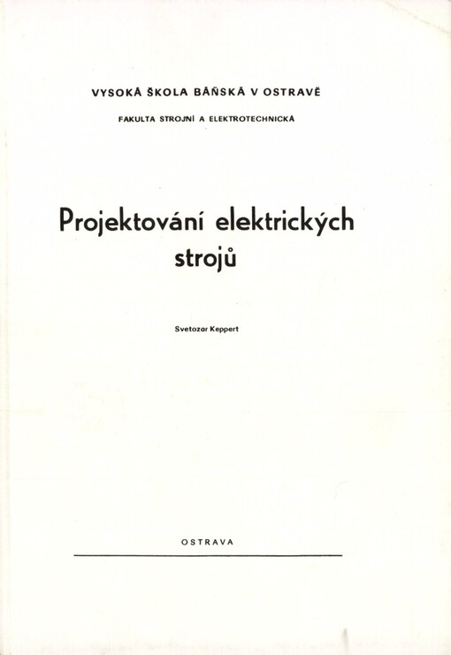 Projektování elektrických strojů