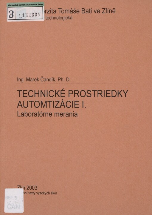 Technické prostriedky automatizácie I: laboratórne merania