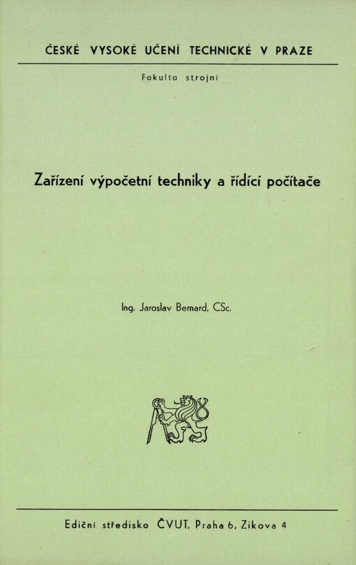 Zařízení výpočetní techniky a řídící počítače :Určeno pro stud. fak. strojní