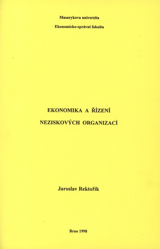 Ekonomika a řízení neziskových organizací