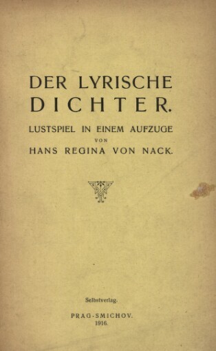 Lyrische Dichter: Lustspiel in einem Aufzuge