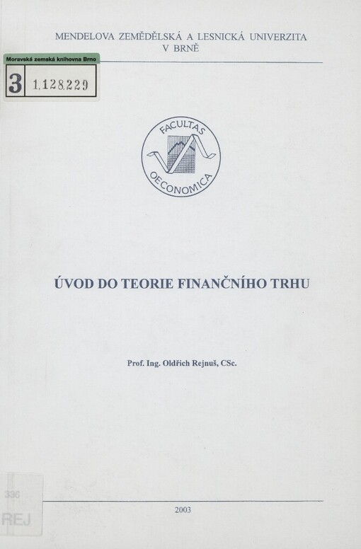 Úvod do teorie finančního trhu