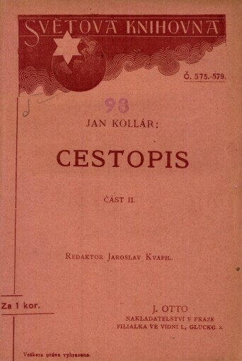 Cestopis obsahující cestu do horní Italie a odtud přes Tyrolsko a Bavorsko, se zvláštním ohledem na slavjanské živly roku 1841