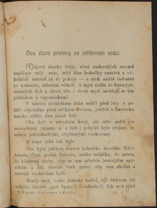 Dva zlaté prsteny ve stříbrném srdci