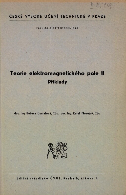 Teorie elektromagnetického pole II: příklady : určeno pro stud. fak. elektrotechnické